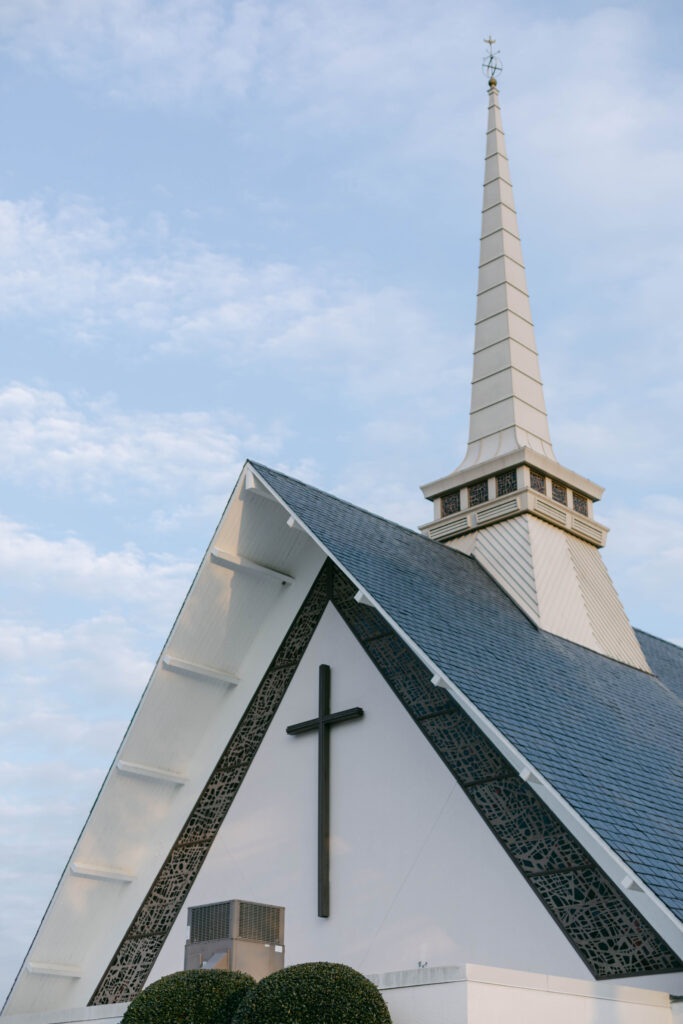 Ceremony space at First Reformed Church during intimate wedding in Landis, NC
